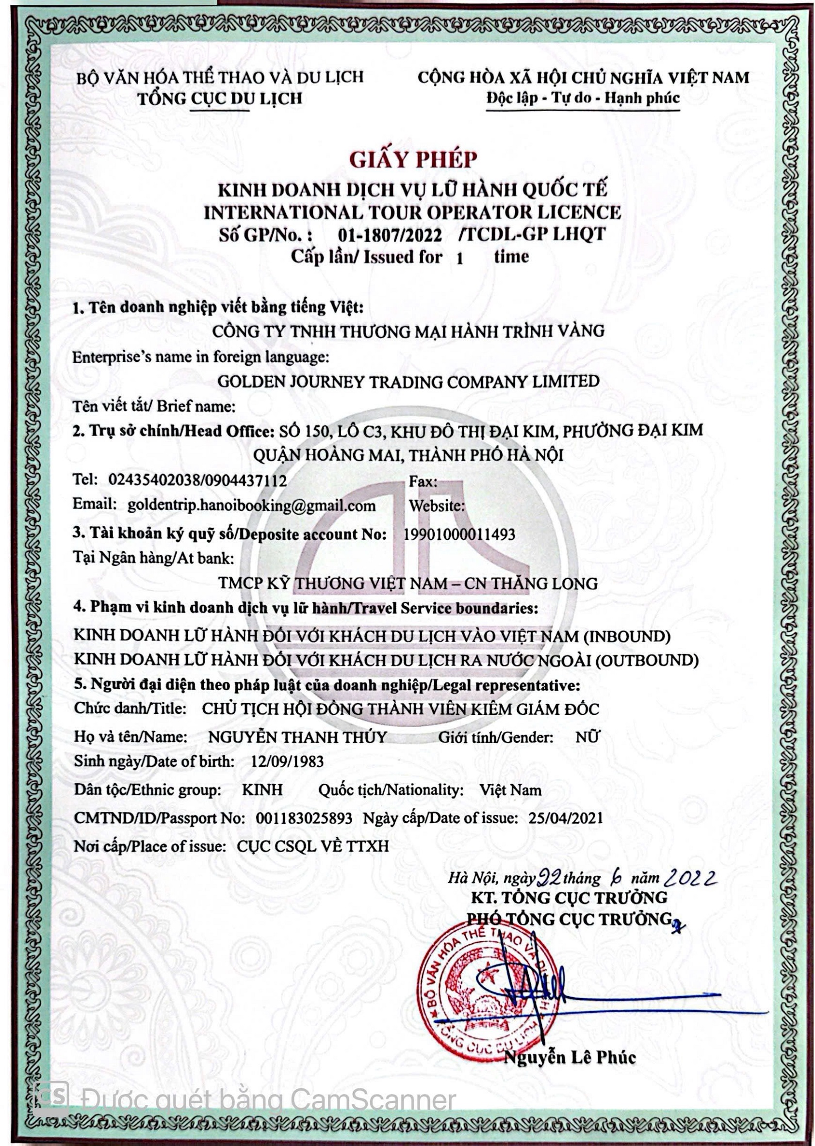 Giấy phép kinh doanh 